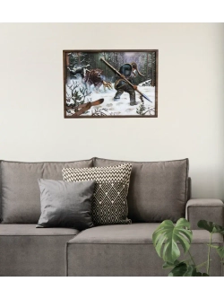 Картина из дерева "Охотник" 40х29х2,5 см