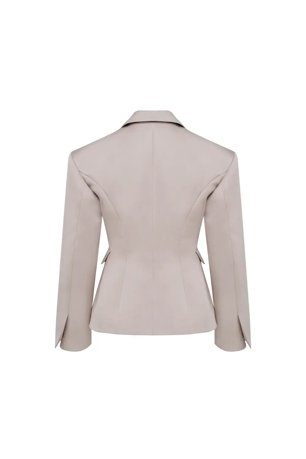 Жакет-смокинг атласный жемчужный