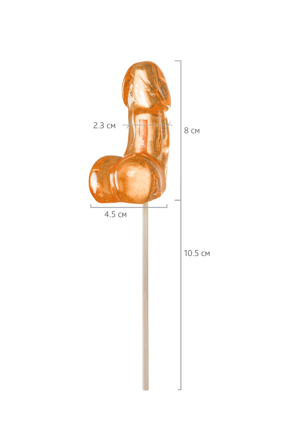 Леденец Sosuчki Пенис со вкусом Amaretto оранжевый 80 г