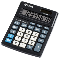 Калькулятор настольный Eleven Business Line CMB801-BK, 8 разрядов, двойное питание, 102*137*31мм, черный CMB801-BK