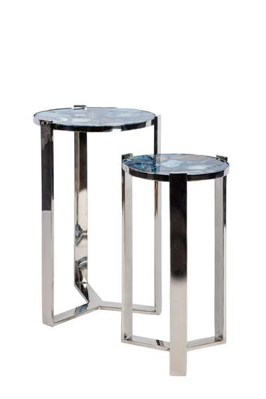 Кофейный столик Blue Agate silver S