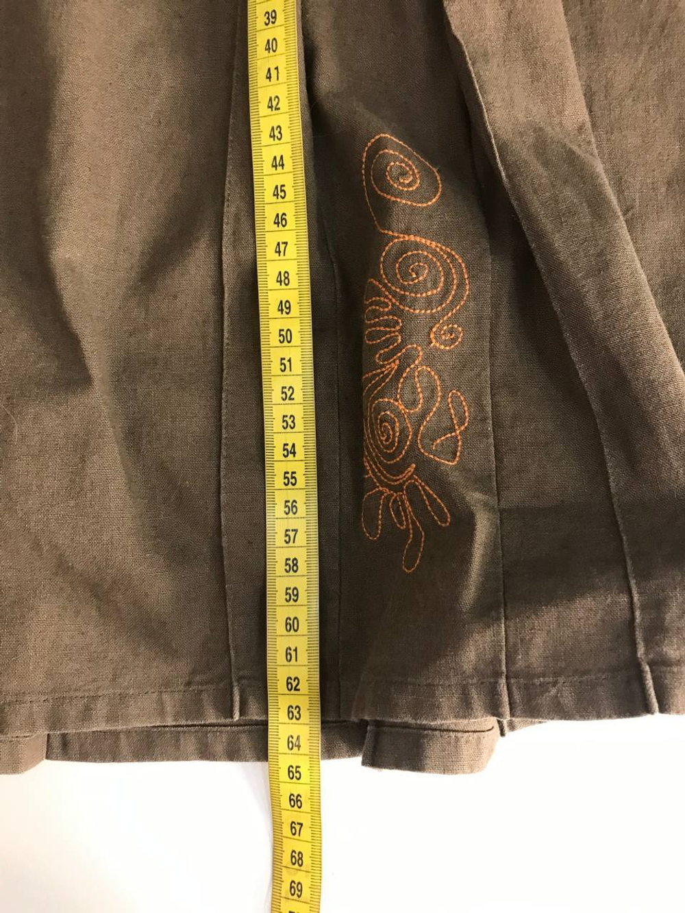 Юбка Silverline стильная льняная, маркировка 42, визуально 48 размер