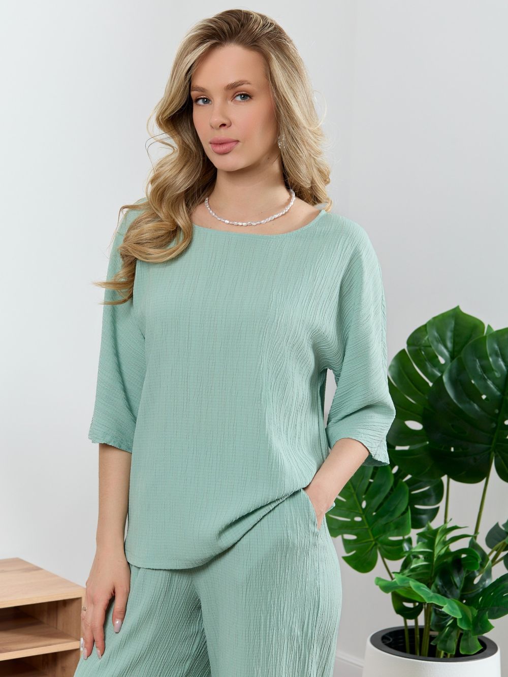 Блузка Сиеста-6 Виотекс СВЕТЛО-ЗЕЛЕНЫЙ