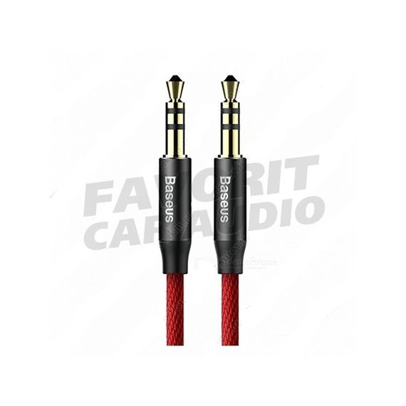 Кабель AUX, Jack 3,5mm(m) - Jack 3,5mm(m) Baseus M30, Yiven, 0.5м, круглый, ткань, в переплёте, цвет: красный