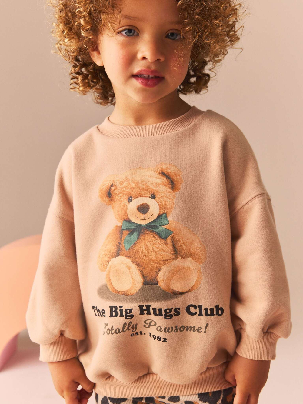 Толстовка и легинсы-клеш в комплекте для девочки Next B24-638, Бежевый, Коричневый