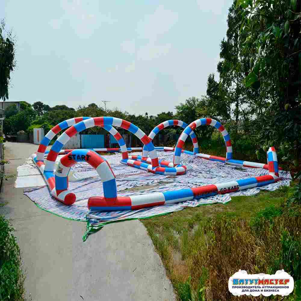 Надувная трасса «Весёлые виражи» для гонок, 15×15×3 м