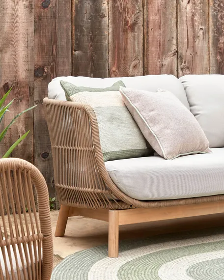 Уличное кресло Catalina, бежевый корд, массив акации