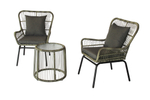 Набор мебели Garden Story Конер 1 уп.(2 Стул Garden Storyа+стол, каркас черный, ротанг серый)