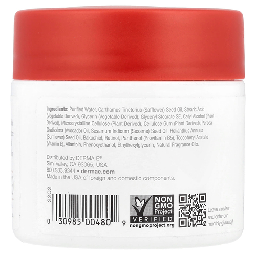 DERMA E, восстанавливающий крем против морщин, 113 г (4 унции)