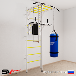 Шведская стенка Sv Sport усиленная 6463 (Турник рукоход/Брусья/Канат/Трапеция/Цепь/Мешок 30кг)