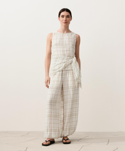 OYSHO Свободные брюки из 100% льна, экрю