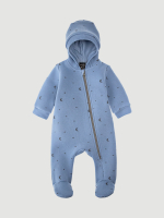 Утеплённый комбинезон с капюшоном Mjölk Blue Shadow Moons, с закрытой ножкой