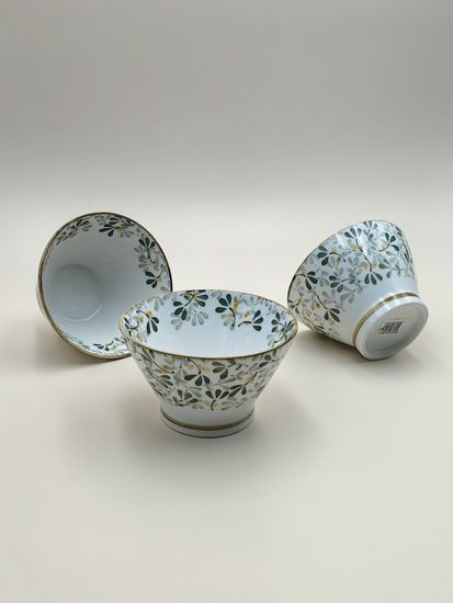 Салатник 12,5х7,5 см. "Япония" зеленый декор