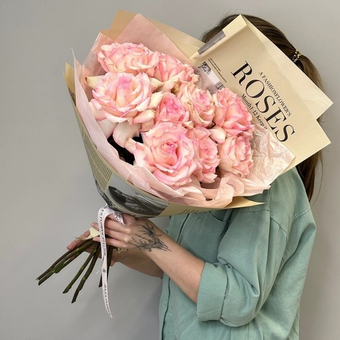 «Орлеан» букет из розовых французских роз Эсперанс