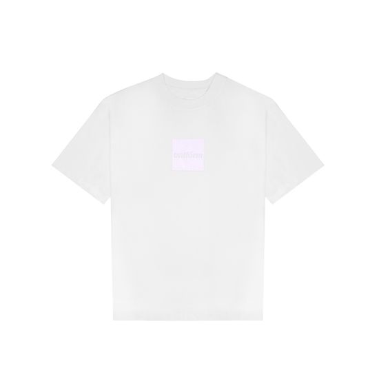 Футболка UNIFORM Boxlogo reflective chameleon фиолетовый белый