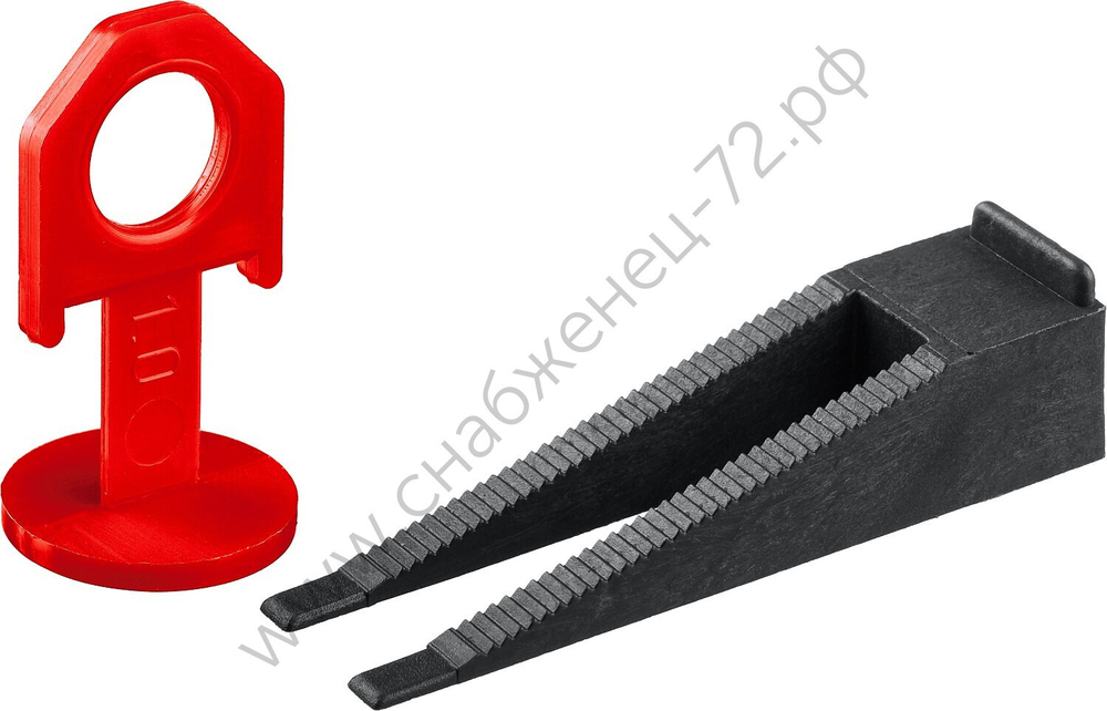 ЗУБР СВП комплект в пакете: 1,0 мм, зажим + клин, 50+50шт., Система выравнивания плитки, МАСТЕР (33831-H50)