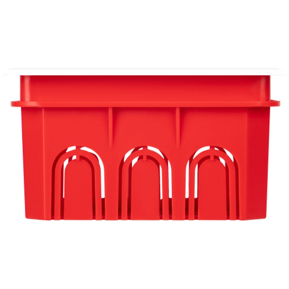 Распаячная коробка ЭРА KRT-120-92-70 скрытой установки красно-белая 120х92х70мм для твердых стен саморезы крышка IP20