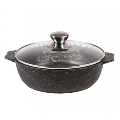 Жаровня алюминий, 28 см, антиприг, Мечта, Гранит black, чер, 33802, с крыш