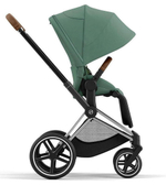 Коляска Cybex Priam IV Chrome Brown complete и автокресло Cloud G i-Size Ocean Blue Plus 3 в 1 Leaf Green