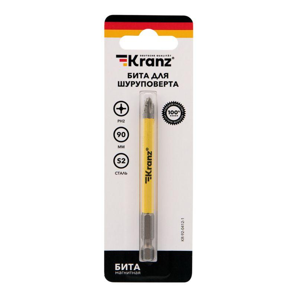 Бита для шуруповерта PH2х90мм (уп.1шт) Kranz KR-92-0412-1