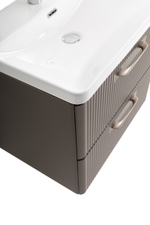 Подвесная тумба с раковиной Belbagno DUE 60 см Оружейная сталь DUE-600-2C-SO-GM-P + BB-8076-3-60