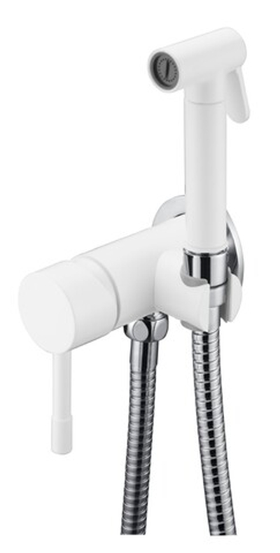 Смеситель гигиенический, Uno. White Chrome