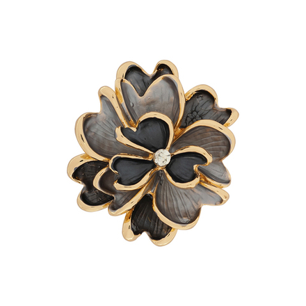 Брошь Shadore Цветок XZ1153.2 BW/G