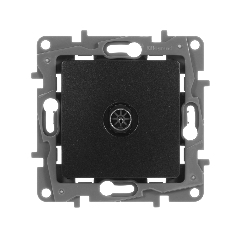 Розетка TV (телевизионная) "звезда" - антрацит ETIKA Legrand