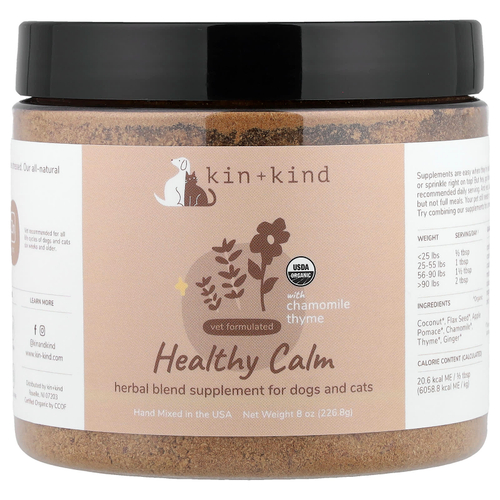 Kin+Kind, Healthy Calm, с ромашкой и чабрецом, для собак и кошек, 226,8 г (8 унций)