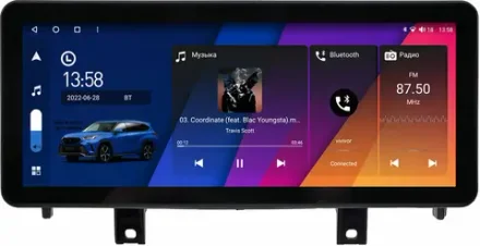 Магнитола BMW X5 (F15), X6 (F16) 2013-2018 - Canbox H-Line 0113 монитор 12.3" QLED в стиле Audi на Android 10, ТОП-процессор, CarPlay, 4G SIM-слот