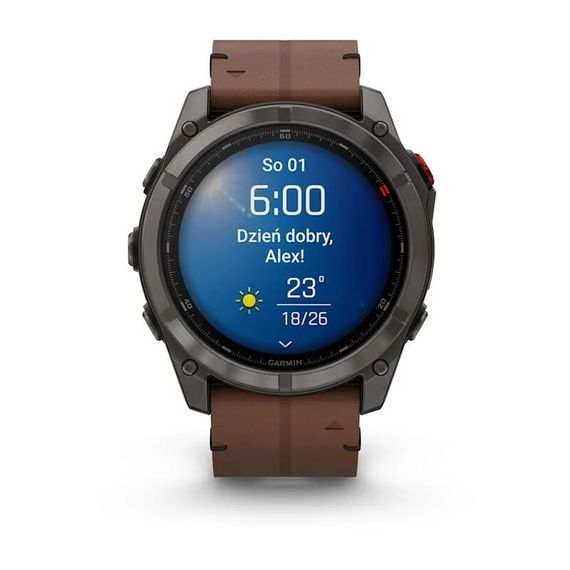 Умные часы Garmin Fenix 8 Pro 51mm Amoled Sapphire Titanium Carbon Grey Chestnut Leather