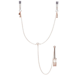 Золотистые зажимы для сосков и клитора All Sensation Nipple and Clitoral Chain (Цвет: золото)