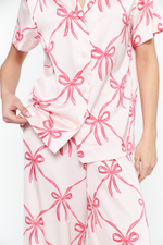 Шелковая пижама с бантиками