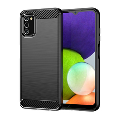 Чехол черного цвета на Samsung Galaxy M32 5G, мягкий отклик кнопок, серия Carbon от Caseport