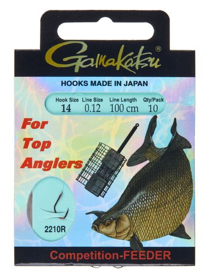 Крючки с поводком Gamakatsu BOOKLET BR.FEEDER 2210R разм. 14-0.12мм 100см 10шт.