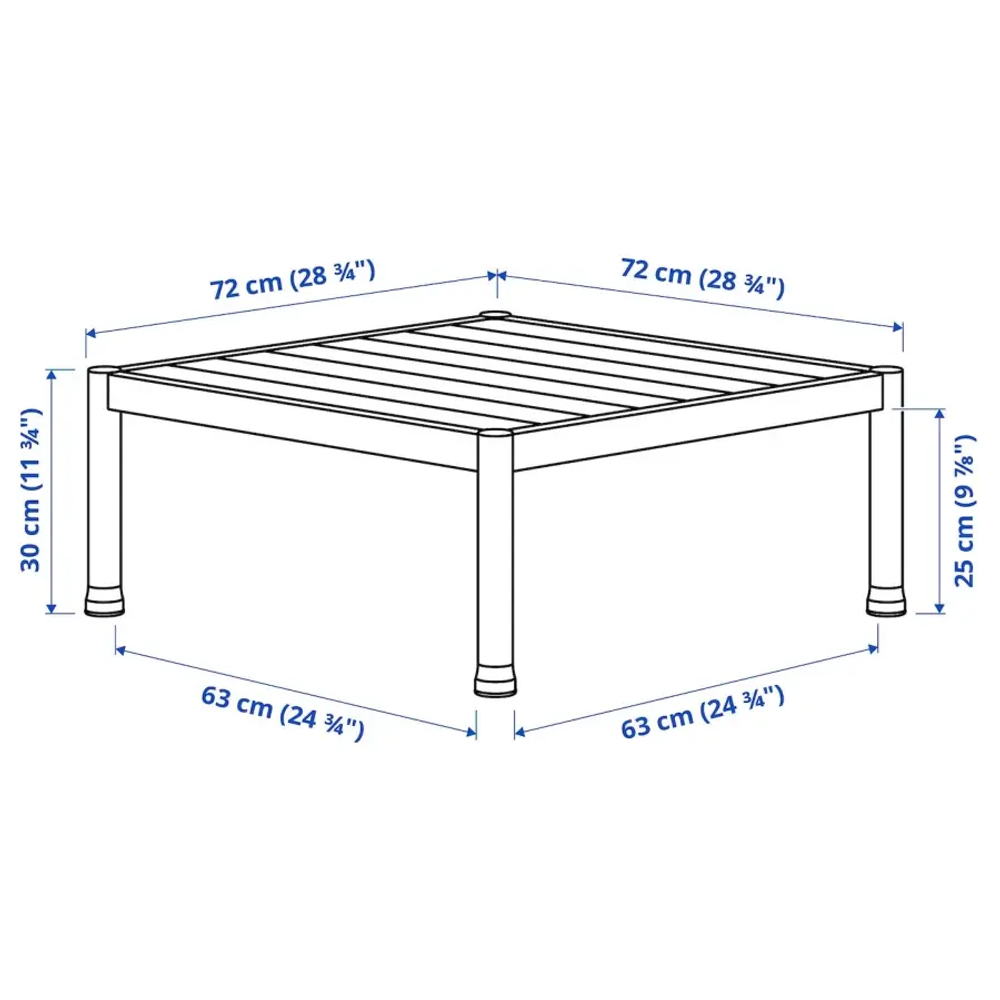 Журнальный столик, садовый - IKEA SEGERÖN/SEGERON, белый/бежевый, 73x73х30см, СЕГЕРОН ИКЕА