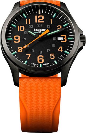 Швейцарские тактические часы Traser P67 OFFICER PRO GUNMETAL Black/Orange 107871