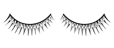 Черные ресницы с белыми кристаллами (Цвет: черный)