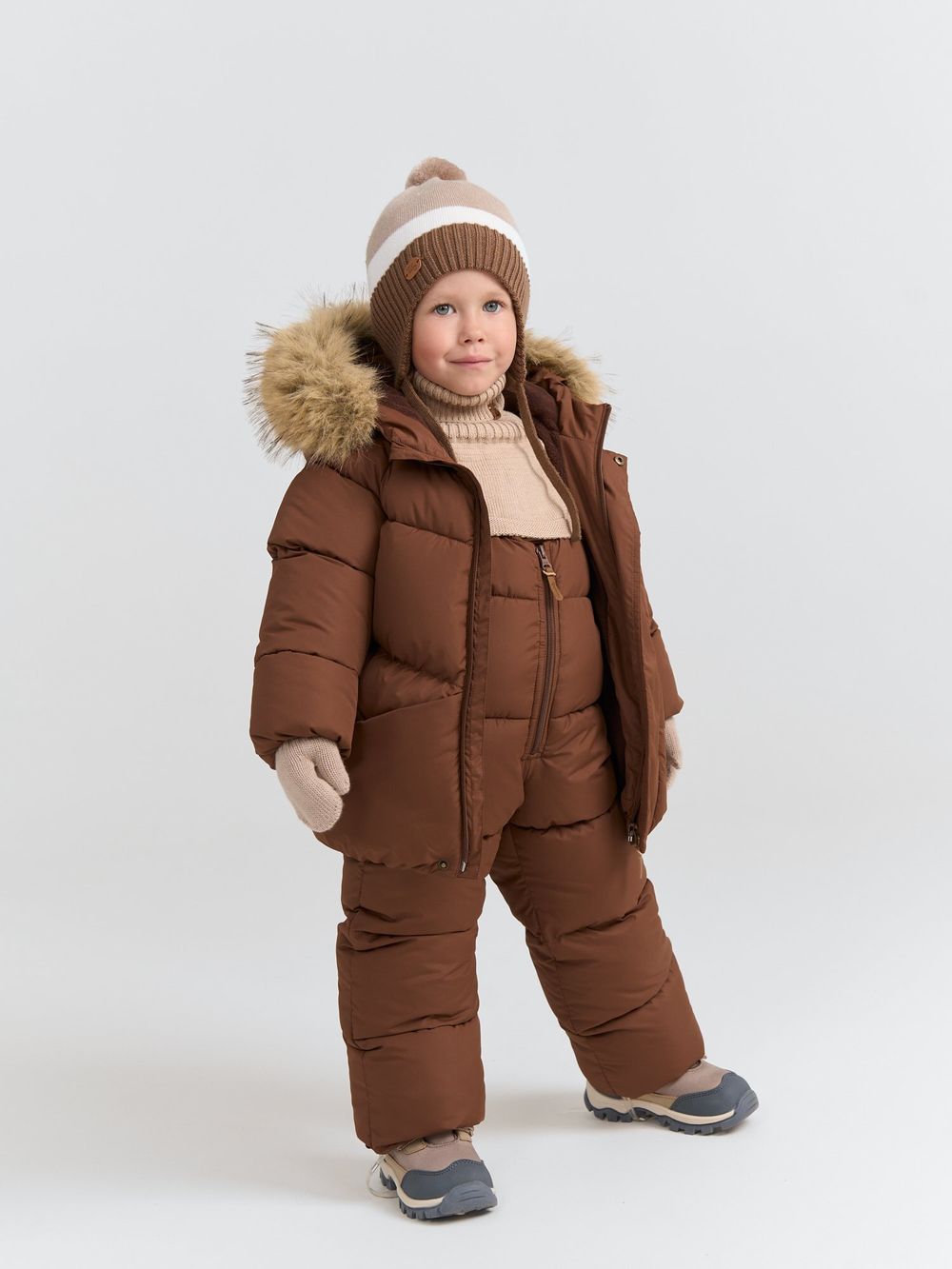 Костюм зимний на пуху "Кофе" 0+