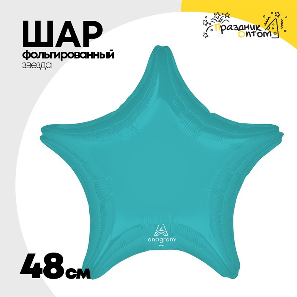 Шар фольгированный Звезда 48 см (Голубой)