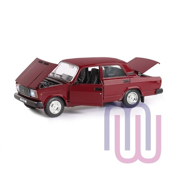 Модель машины ТМ АВТОПАНОРАМА 1/24 ВАЗ 2107, бордовый (свет, звук) JB1200159