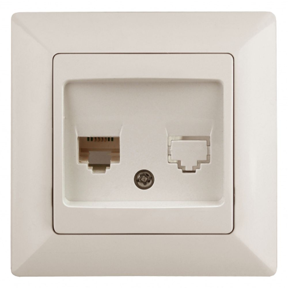 Розетка Intro Solo 4-303-02 информационная RJ45, СУ, слоновая кость