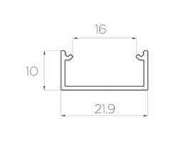 Профиль накладной алюминиевый LC-LP-1022-2 Anod