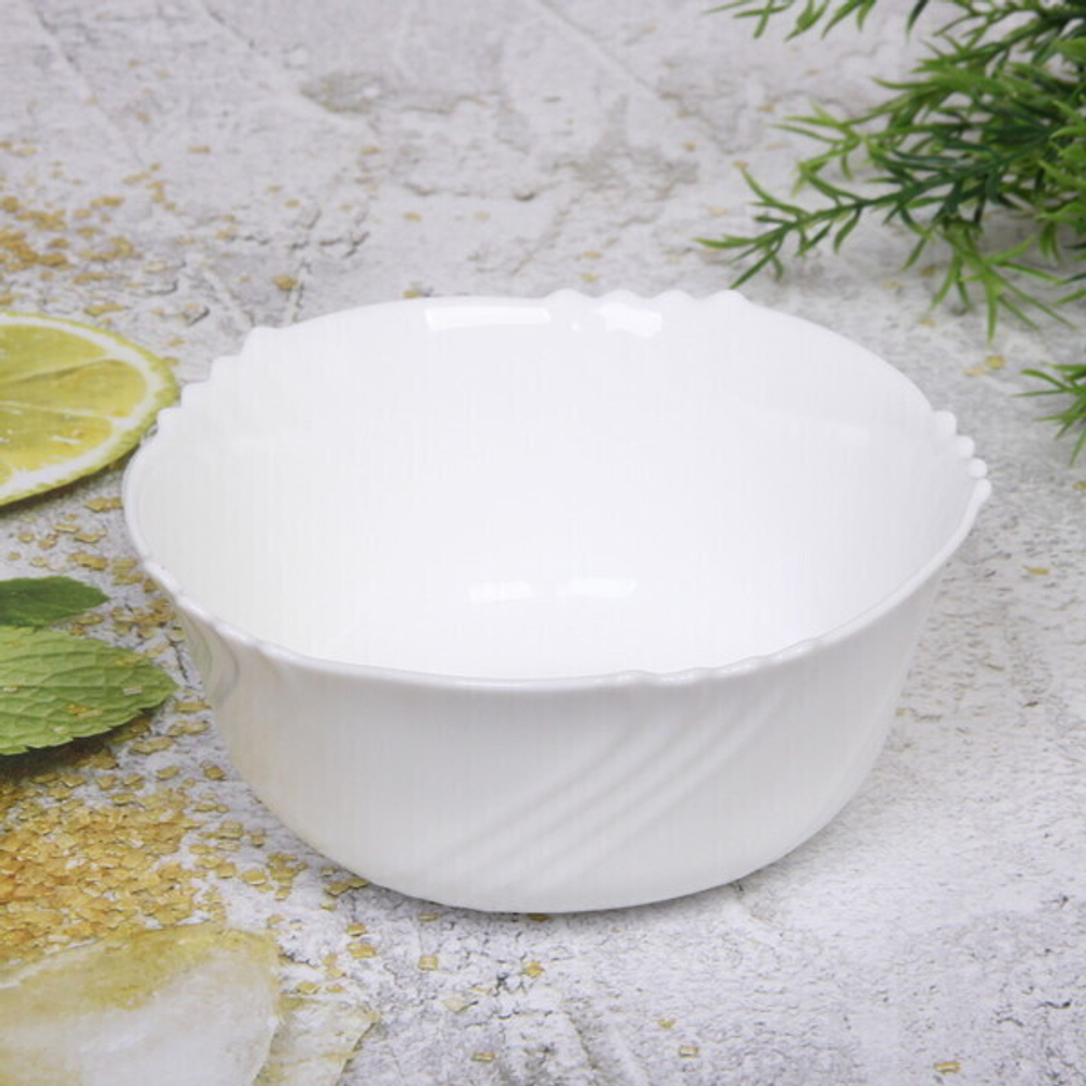 Салатник «White magic» 500мл стеклокерамика 13,5*5,7см Фестоны