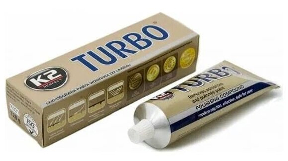 ВОСКОВАЯ ПАСТА ДЛЯ ПОЛИРОВКИ КУЗОВА "К2" TURBO TEMPO RUSUA 120G