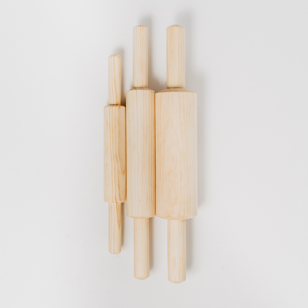 Набор деревянных скалок из древесины сибирского кедра 3шт. 31-40 см. RPN5