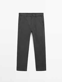 Massimo Dutti Зауженные брюки с начесом, серый