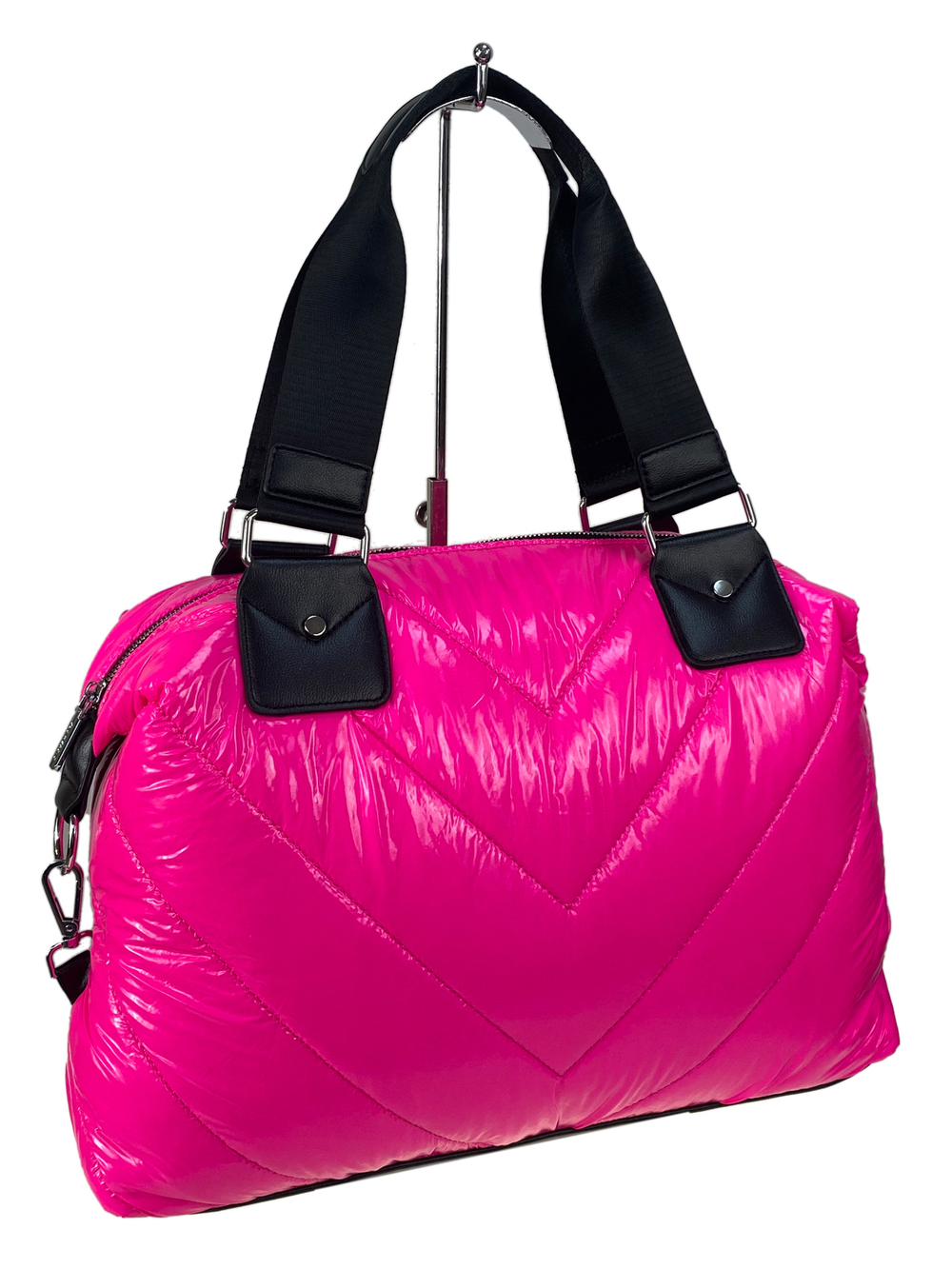 Стильная женская сумка-шоппер из водоотталкивающей ткани, цвет розовый