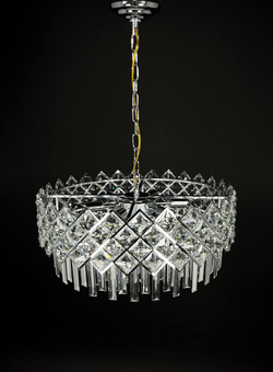 Люстра подвесная Lanbos, 9 ламп Е14, 360 Вт, до 18 кв м, хром