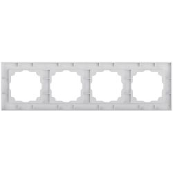 Рамка для розеток и выключателей Intro Accent 6-504-01 на 4 поста, СУ, белый